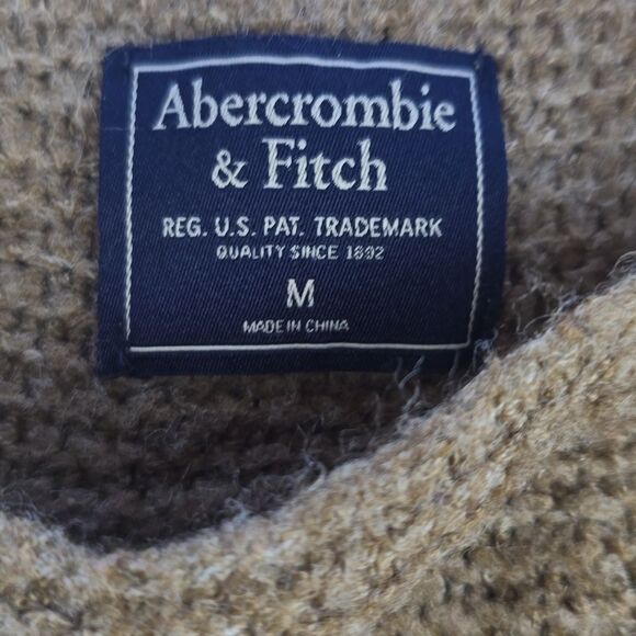 Abercrombie & Fitch Women's Color Block Boat Neck Sweater Tan Brown Size Medium - Picture 2 of 8